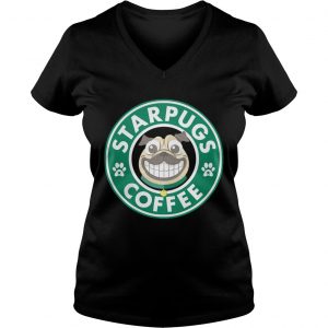 Ladies Vneck Starpugs coffee For Pug Lovers Standard Shirt