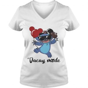 Ladies Vneck Stitch Disney Vacay mode shirt