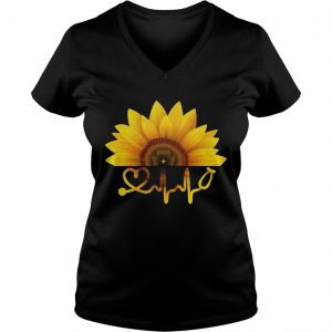 Ladies Vneck Sunflower nurse shirt