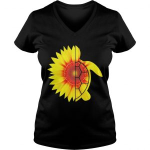 Ladies Vneck Sunflower turtles shirt