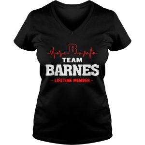 Ladies Vneck Team Barnes lifetime member shirt