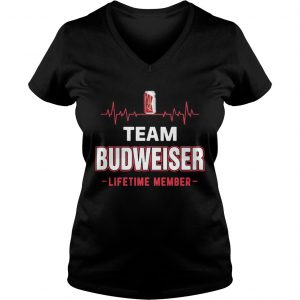Ladies Vneck Team Budweiser lifetime member Shirt