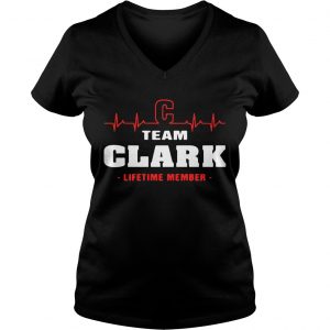 Ladies Vneck Team Clark lifetime member shirt