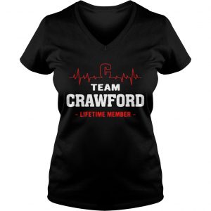 Ladies Vneck Team Crawford lifetime member shirt