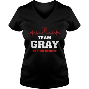 Ladies Vneck Team Gray lifetime member shirt