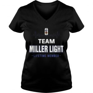 Ladies Vneck Team Miller Light lifetime member Shirt