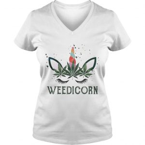 Ladies Vneck Weedicorn shirt