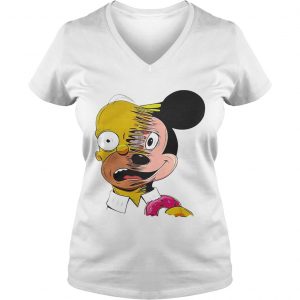Simpsons and Mickey Mouse Ladies Vneck