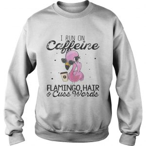 Sweatshirt I run on Caffeine Flamingo hair and cuss words shirt