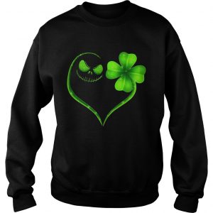 Sweatshirt Jack Skellington and Irish Four Leaf Clover shirt