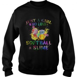 Sweatshirt Just a girl who loves softball and slime shirt