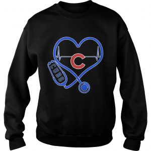 Sweatshirt Nurse Loves Chicago Cubs Heartbeat Shirt