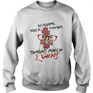 Sweatshirt Official chicken scissors rock paper throat punch I win shirt