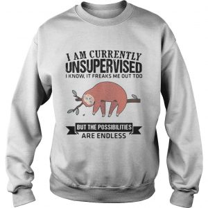 Sweatshirt Sloth I am currently unsupervised I know It freaks me out too but the possibilities are endless shi