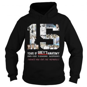 15 Years Of Grey’s Anatomy Thank You For The Memories Hoodie