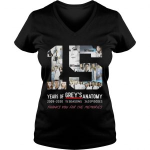 15 Years Of Grey’s Anatomy Thank You For The Memories Ladies Vneck