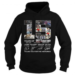 15 Years Of Greys Anatomy Thank You For The Memories Hoodie
