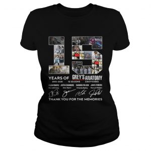 15 Years Of Greys Anatomy Thank You For The Memories Ladies Tee