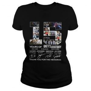 15 Years of Greys Anatomy thank you for the memories signature Ladies Tee