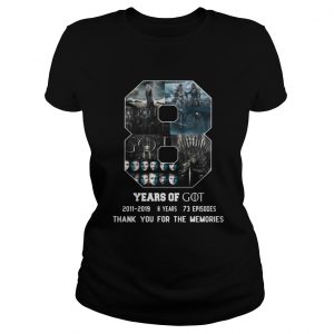8 Years Of Game Of Thrones Thank You For The Memories Ladies Tee