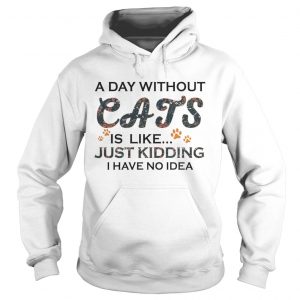 A Days Without Cats Is Like Just Kidding I Have No Idea White Version Hoodie