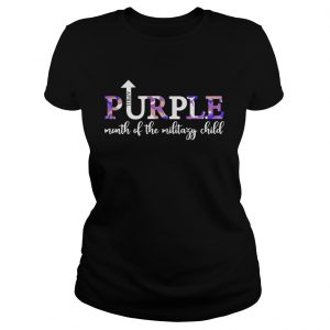 April Purple Up Month Of Military Child Kids Awareness Ladies Tee