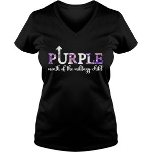 April Purple Up Month Of Military Child Kids Awareness Ladies Vneck