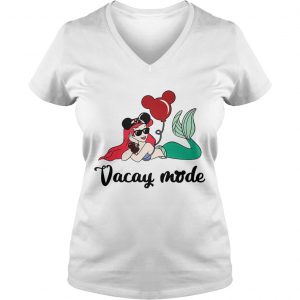 Ariel The Little Mermaid loves Mickey Mouse vacay mode Ladies Vneck