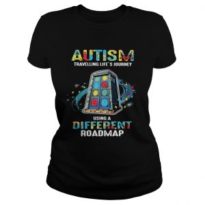 Autism Travelling Lifes Journey Using A Different Roadmap Ladies Tee