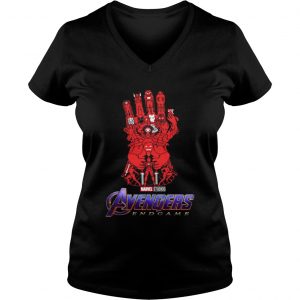 Avengers Endgame Red Infinity gauntlet Ladies Vneck