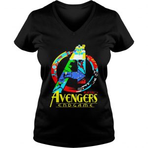 Avengers Endgame logo full colors Ladies Vneck