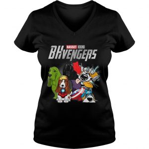 Basset Hound BHvengers Marvel Avengers Ladies Vneck