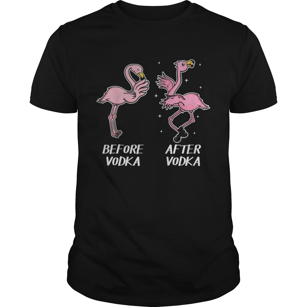 Before vodka and after vodka Flamingo shirt