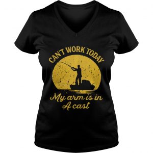 Cant work today my arm is in a cats Ladies Vneck