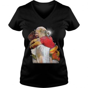 Christian First Day in Heaven Hug Of God Ladies Vneck
