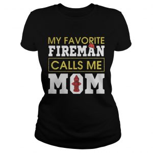 Diamond My favorite fireman calls me mom Ladies Tee