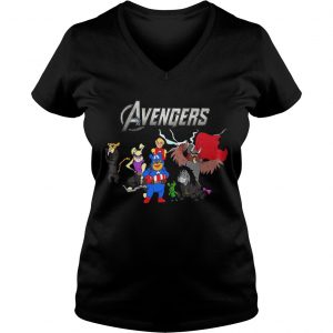 Disney Avengers Winnie The Pooh Style Ladies Vneck