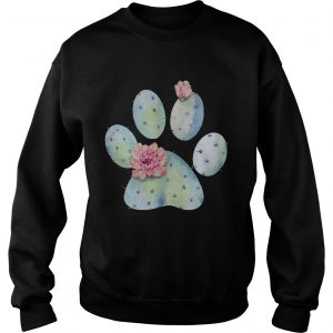 Dog paws cactus and flowers Sweatshirt