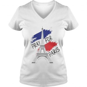 Eiffel Tower pray for Paris Ladies Vneck