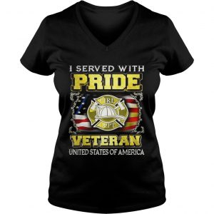 Fire Dept I served with pride veteran United States of America Ladies Vneck