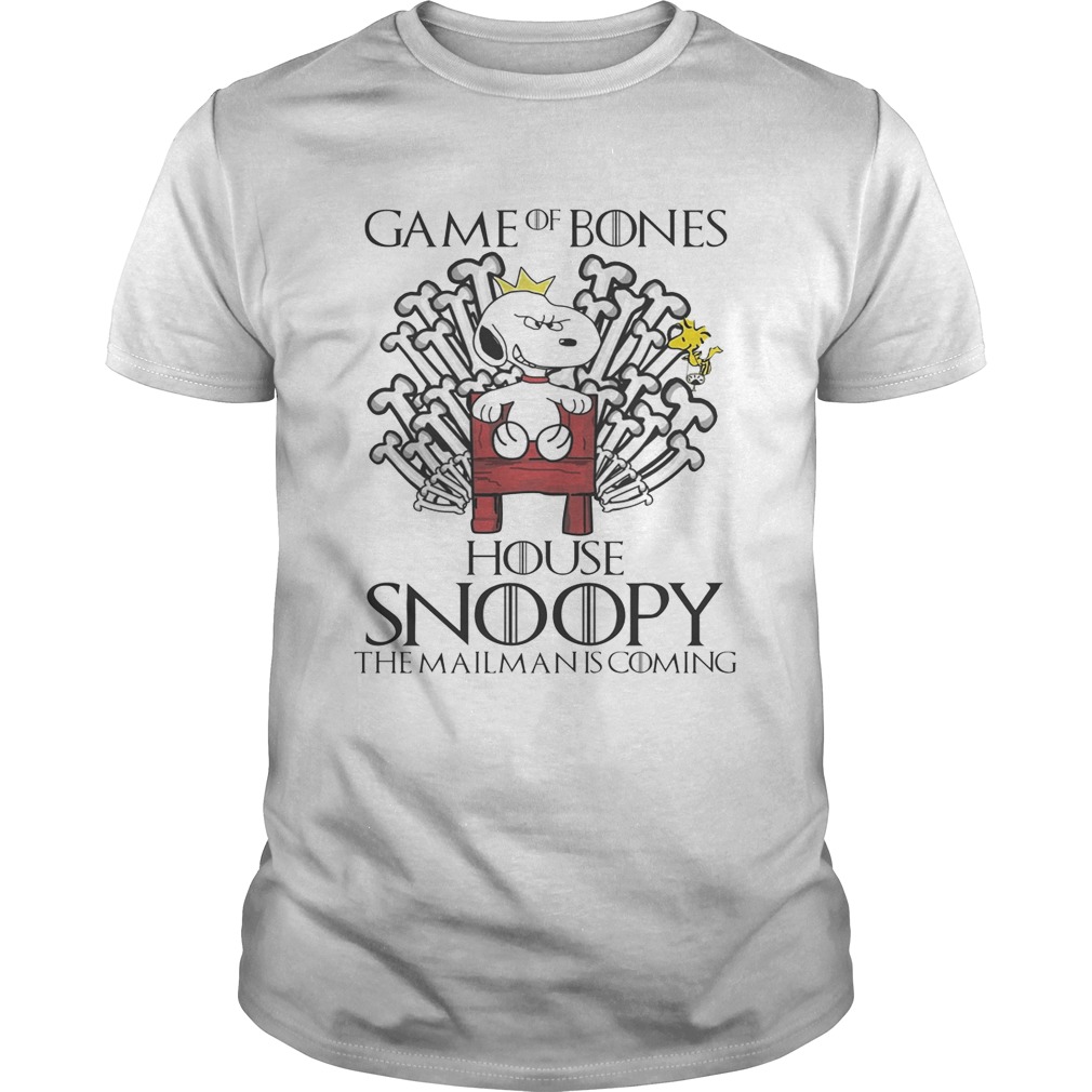 Game of bones house snoopy the mailman is coming shirt 