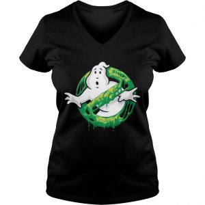 Ghostbusters Classic Slim Ghost Logo Graphic Funny Gift Ladies Vneck