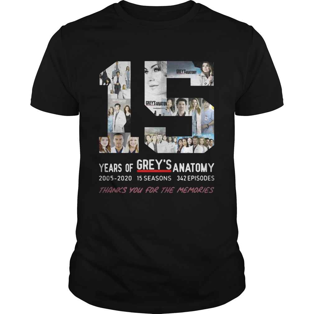 15 Years Of Grey’s Anatomy Thank You For The Memories shirt