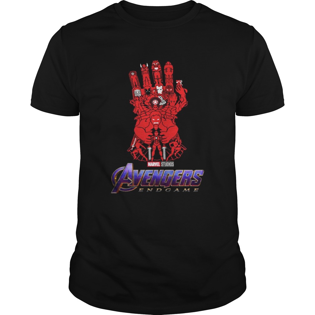 Avengers Endgame Red Infinity gauntlet shirt