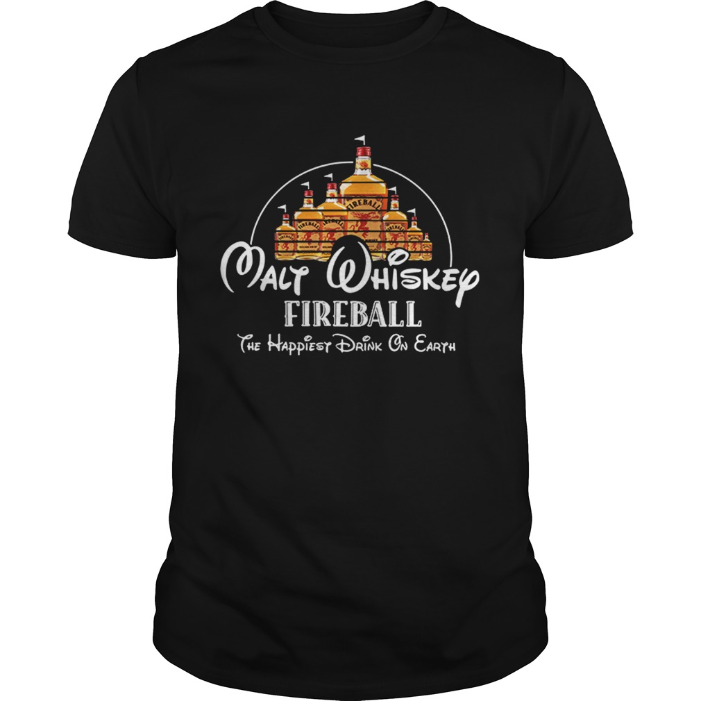 Disney Malt Whiskey Fireball the happiest drink on Earth shirt