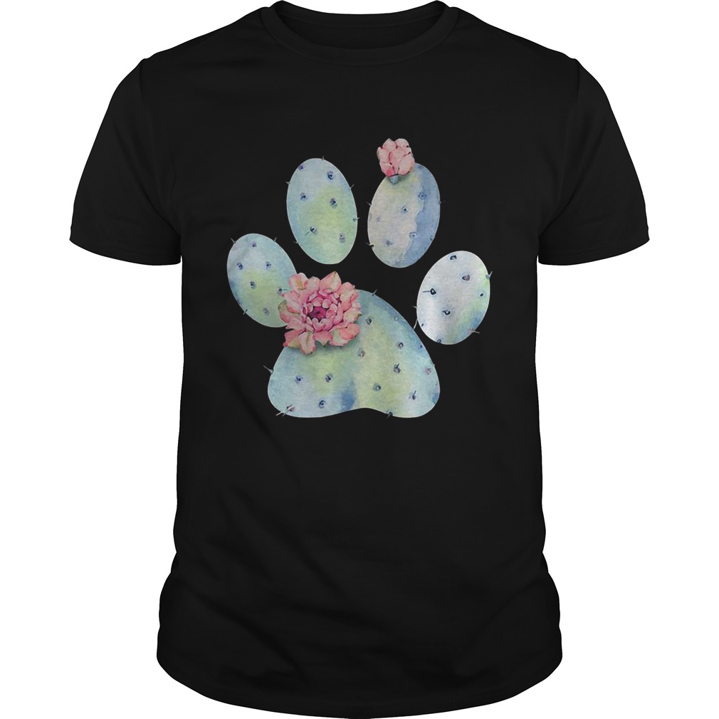 Dog paws cactus and flowers shirt