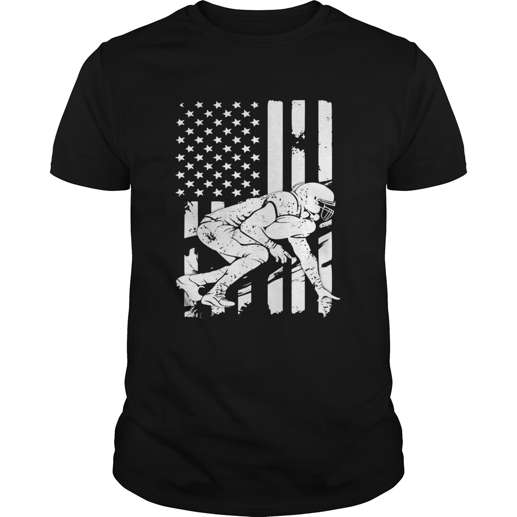 Football Player With American Flag T-Shirt