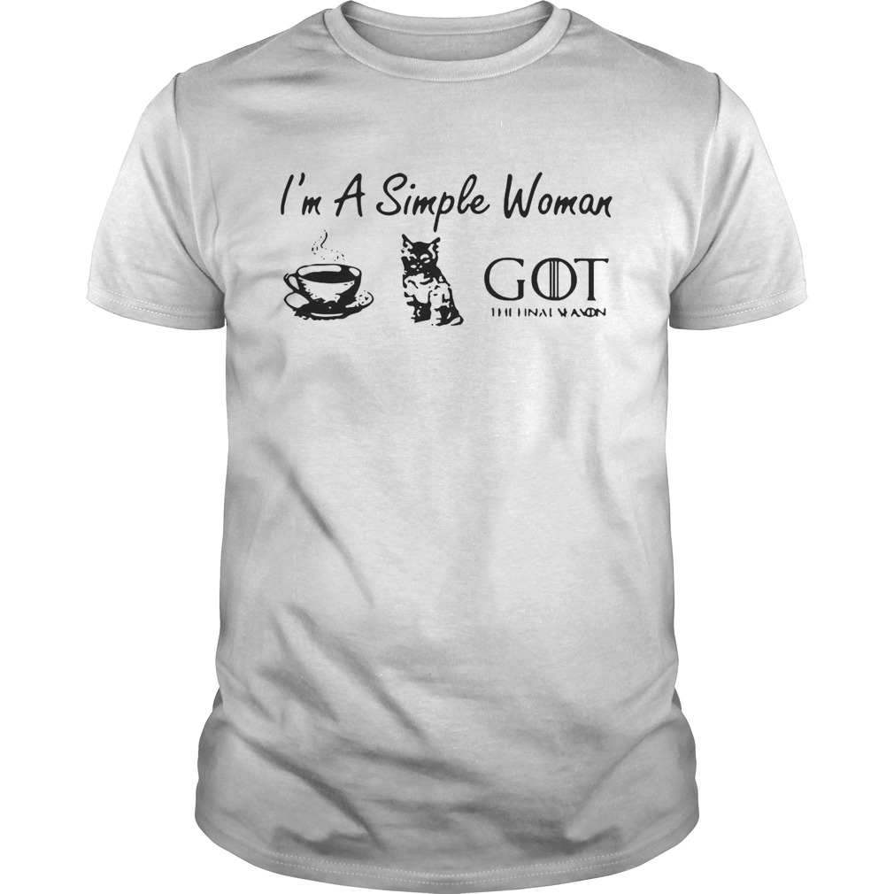 I’m a simple woman love coffee cat and Game of Thrones shirt