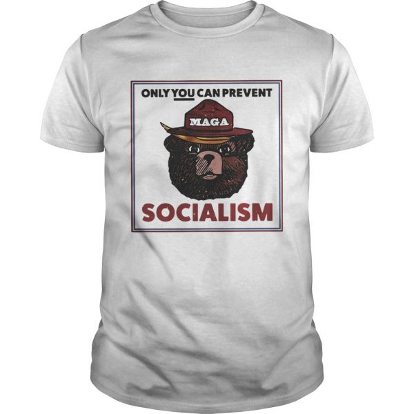 Guys MAGA Bear only you can prevent socialism shirt