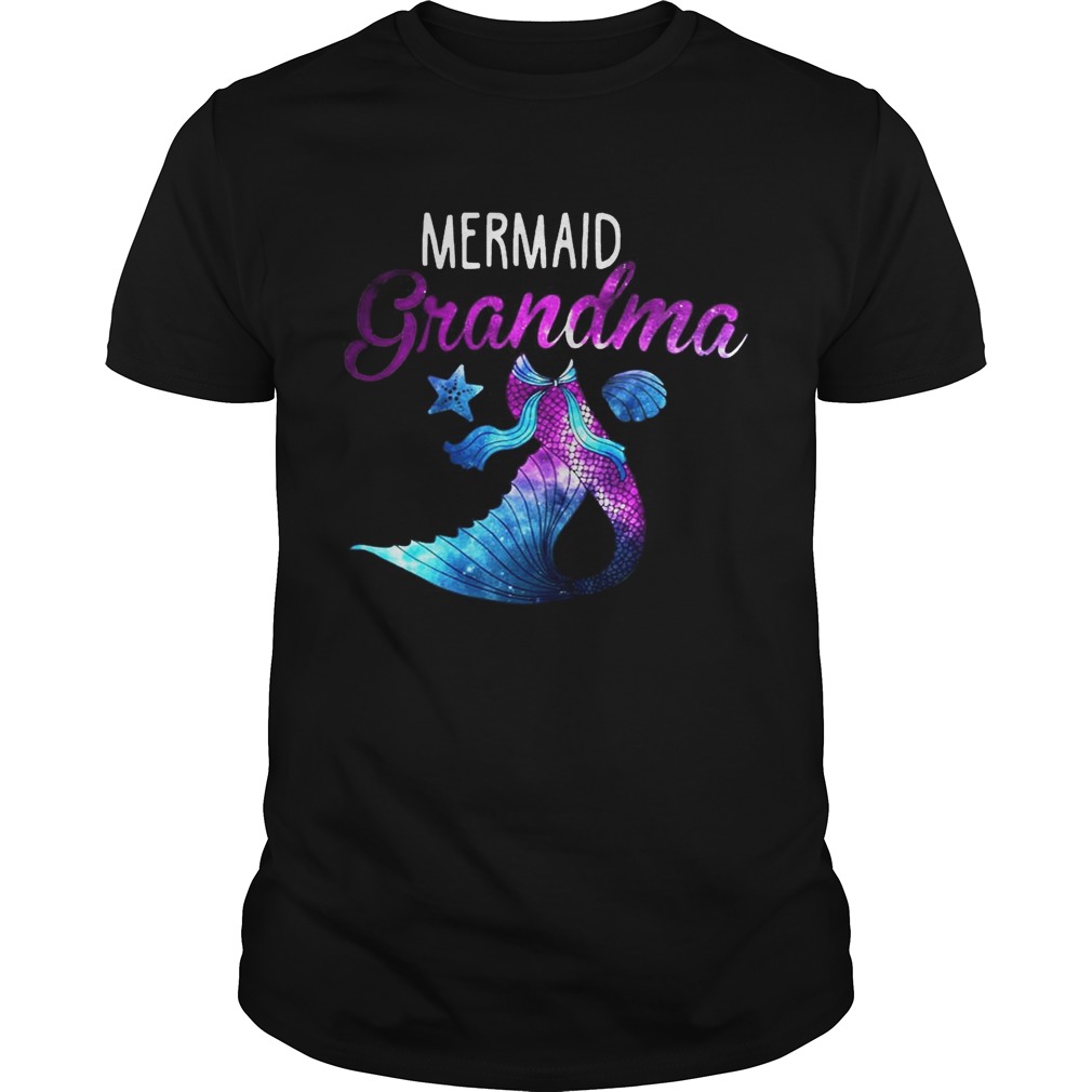 Mermaid Grandma Squad Birthday Party Colorful T-shirt